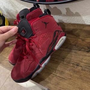 Jordan Kids Red and Black Sneakers